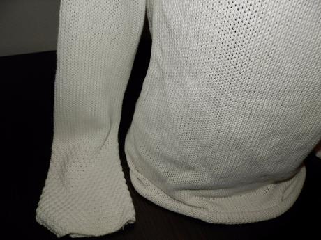 Kvalitný biely trendy svetrík m/l, m