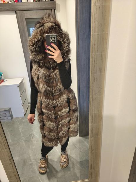 Luxusna kozusinova vesta z lisky, s