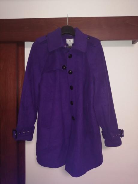 Dámsky fialový kabát, xl