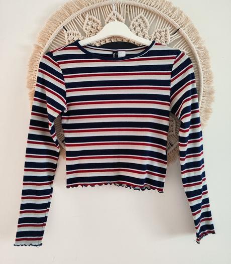 Rebrovaný crop top h&m, h&m,s