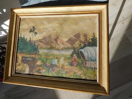 Kočovníci-olej na plátne 1952, 38 x 48 cm 2 kusy, 