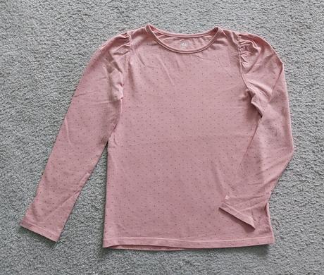 Dievčenské tričko s trblietavými bodkami 122/128, h&m,122