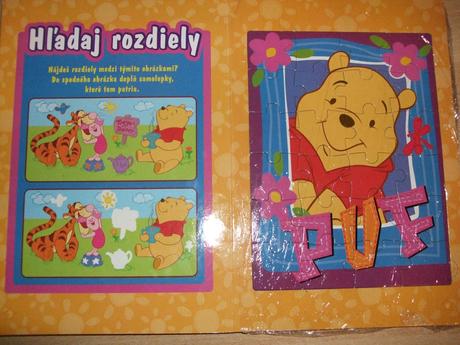 Knižka hádaniek a puzzlov - macko puf, disney,