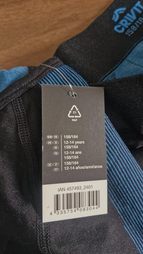 Termoprádlo, crivit,158