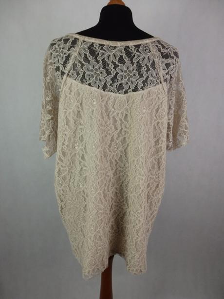 Kvalitné čipkované tričko, xl