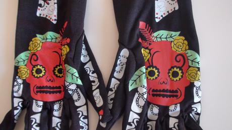 Halloween rukavičky kostra,