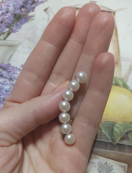 Luxusná strieborná perlová brošňa,