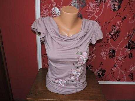 Topík staroružovej farby s kvetmi, xs