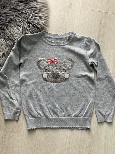 Dievčenský melírovaný sveter s flitrami, 116