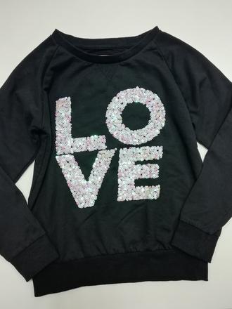 Čierna mikina love, young dimension,146
