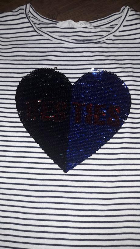Tricko  s obojstrannými flitrami, h&m,146