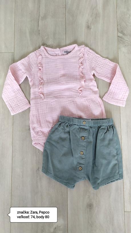 Komplet body a kraťase, zara,74