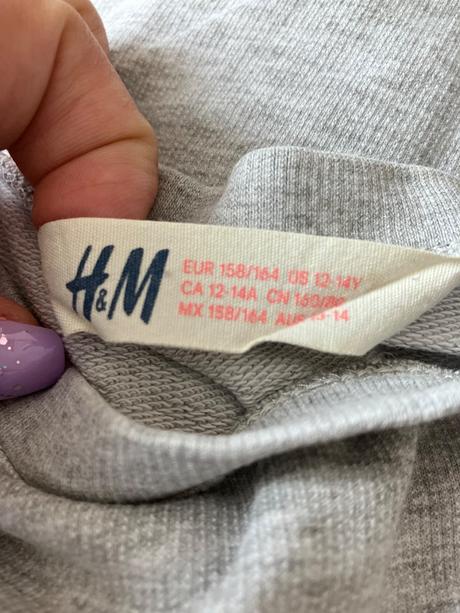 Dievčenská mikina smiley srdiečko, h&m (158-164), h&m,158