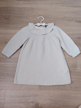 Béžové mušelínové šaty, lupilu,86