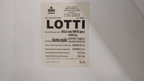 Konferenčný stolík lotti, vysoký biely lesk, 
