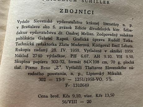 Zbojníci- schiller friedrich (1959),