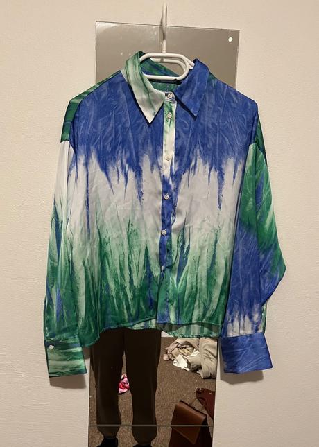 Farebná saténová blúzka, zara,l