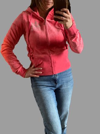 Velurova mikina pink luckily, l