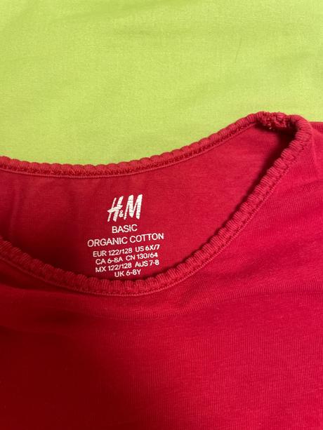 Natelnik, cerveny, h&m, vel 122/128, h&m,122