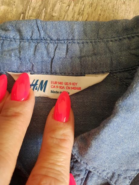 Tenká riflová bluzka 134- 140, h&m,140