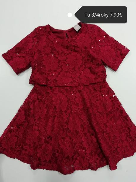 Čipkované slávnostné červené šaty, tu,104
