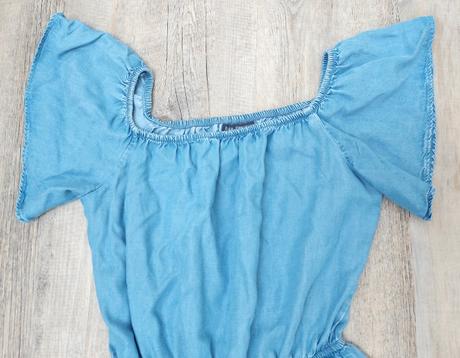 Denimový letný overal, bershka,m