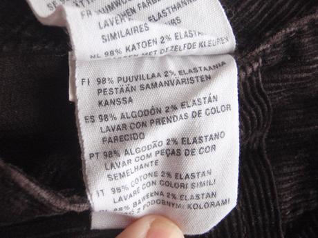 Menčestrové nohavice, h&m,40