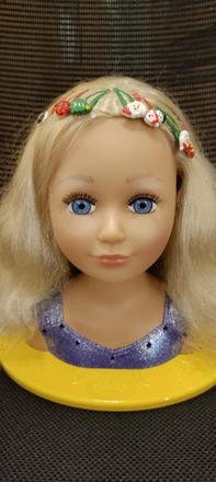 Česacia hlava/bábika na česanie,