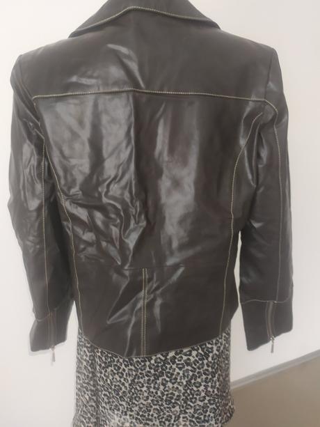 538 exlelentna kozena bunda hneda, m