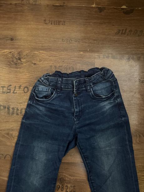 Tmavomodré elastické rifle 10-11y, takko,140