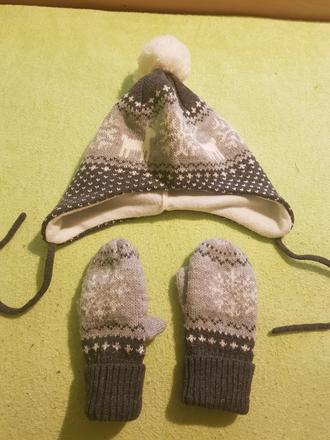 H&m zimná čiapka a rukavice 86/92, h&m,86