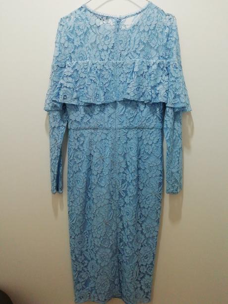 Modré čipkované šaty 38/40 by very, m