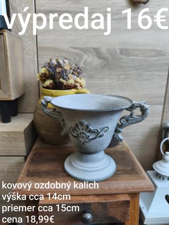 Dekorácia kovový kalich, 