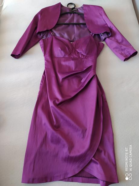 Cyklamenové spoločenské šaty, s