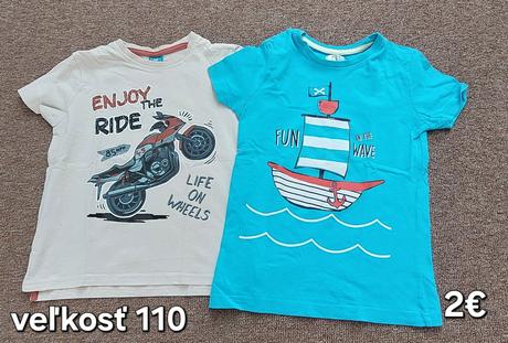 Tričko s krátkym rukávom veľkosť 110, 104–116