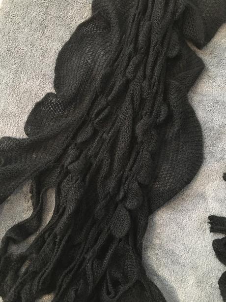 Čierny šál so zaujímavým vzorom, 