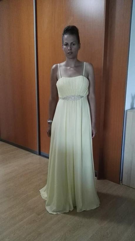 Pastelové, jasné, žlté šaty 38, 38