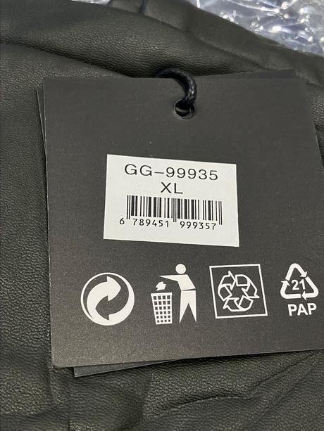 Dámske koženkové legíny khaki (xl), xl