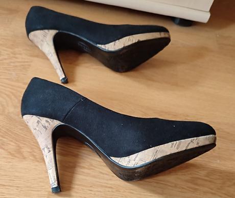 Čierne semišové lodičky, graceland,37