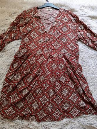 Hnedé šaty so vzorom, h&m,44