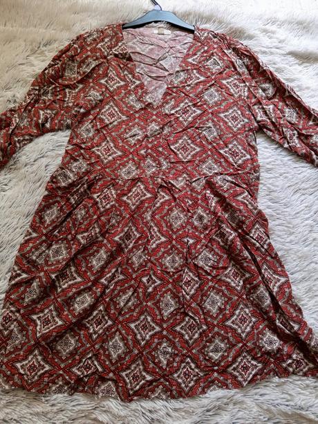 Hnedé šaty so vzorom, h&m,44