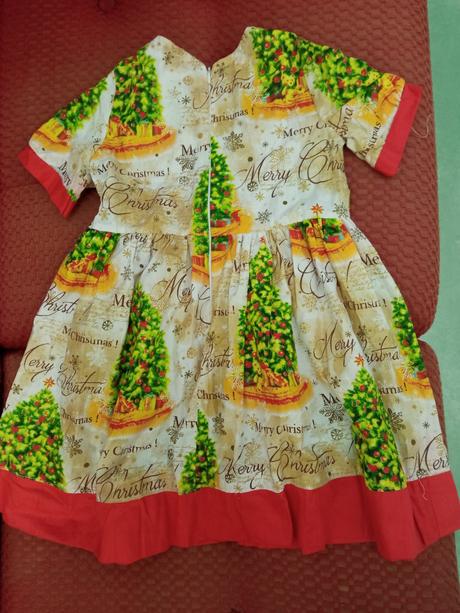 Vianočné stromčekové šaty hand made 116/122, 122