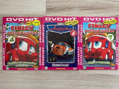Dvd autíčka 6,8 a finley požární autíčko 0,4,7,8, 
