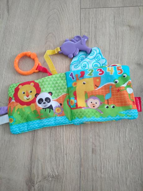 Látková knizka fisher price zvieratka, 