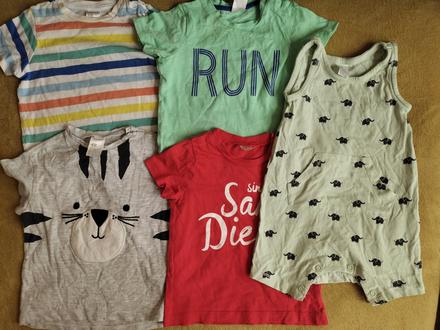 Tričká 4ks. + oteplovačky, h&m,68