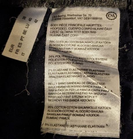 Tehotenské nohavice, c&a,38