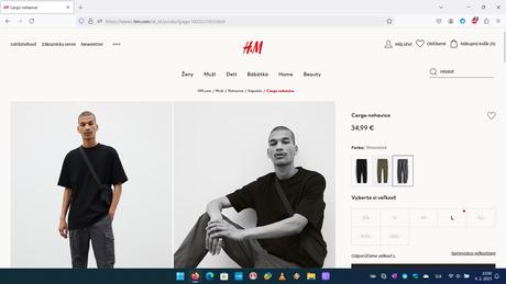 Cargo nohavice hm (kapsáče) tmavosivé, h&m,l