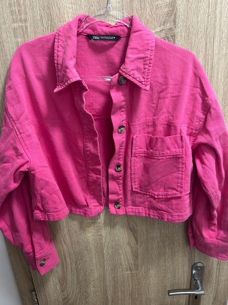 Ružová zara riflova bunda, zara,s