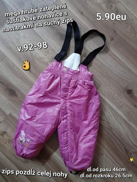 Hrubé zateplené nohavice, 92
