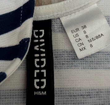 Pásikavé modrobiele saty, h&m,m
